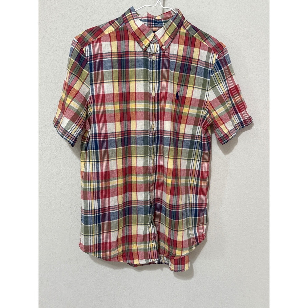 Polo Ralph Lauren Button Down Shirt Kids XL 18-20 Multi Color Plaid Short Sleeve